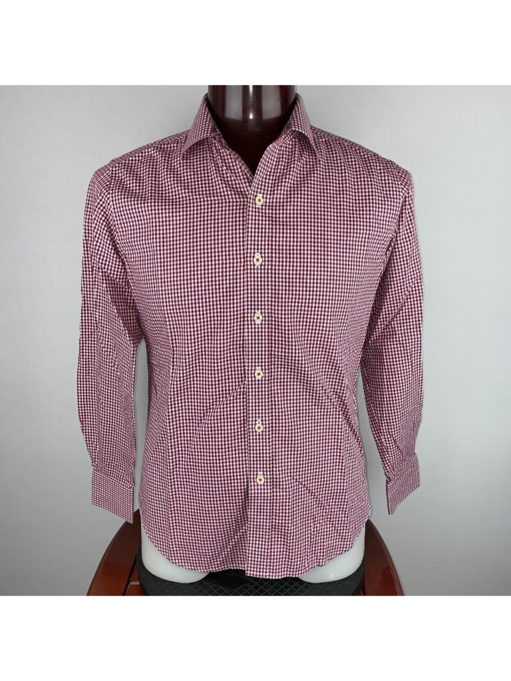 Robert Graham Button Down Shirt Mens S Checkered Long Sleeve Flip Cuff Office